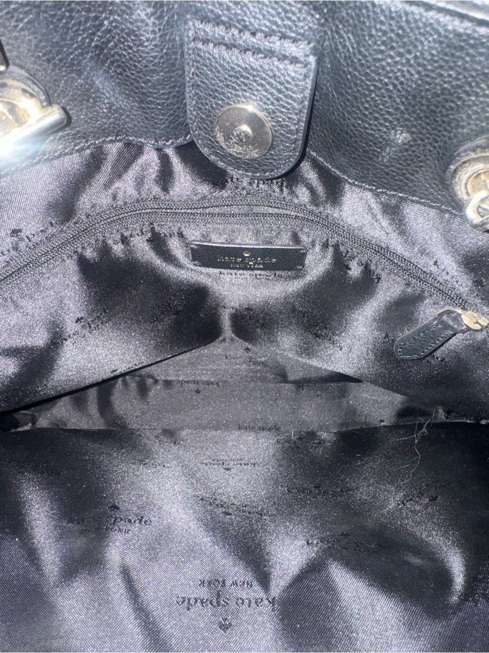 kate spade Black and White Plaid Chain-Handle Tote - Picture 4 of 6